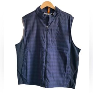 Peter Millar Men's Navy Blue Fuse Elite Flannel Hybrid Vest, XXL  fall winter